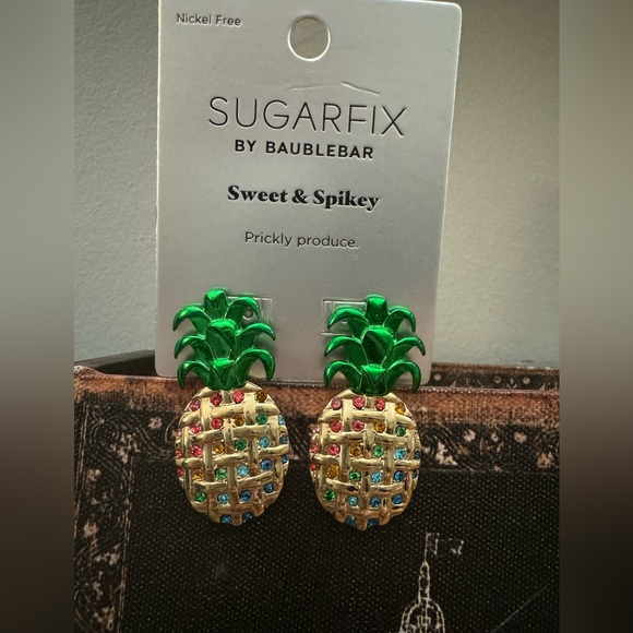 SUGARFIX by BaubleBar Sweet & Spikey Pineapple Earrings. NWT - Picture 4 of 4